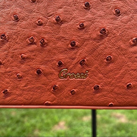 Grossi Burnt  Orange Textured Faux Leather Handbag - Picture 7 of 14